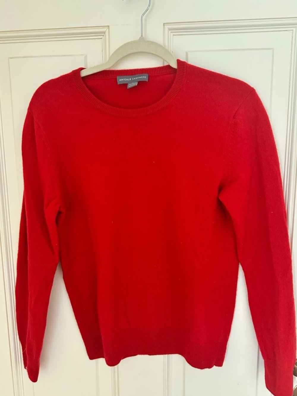 Amicale Cashmere 100% Cashmere Red Crewneck Sweater Size L